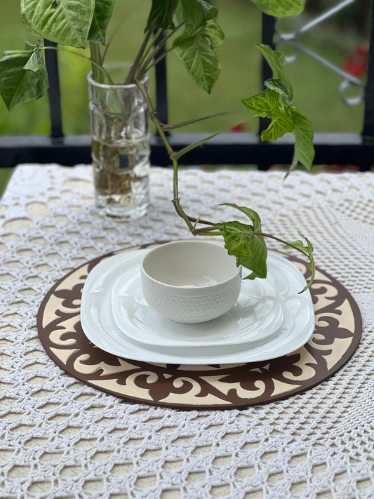 Circular Placemats - Brown/Beige