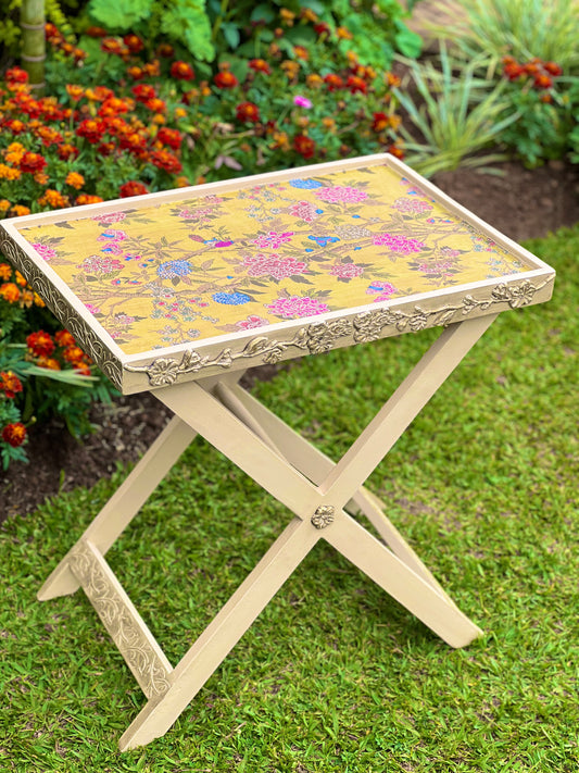 Butler Table - Yellow/Flowered